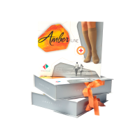 Compressie kousen - Steunkousen met AMBER microdeeltjes, UNISEX BEIGE